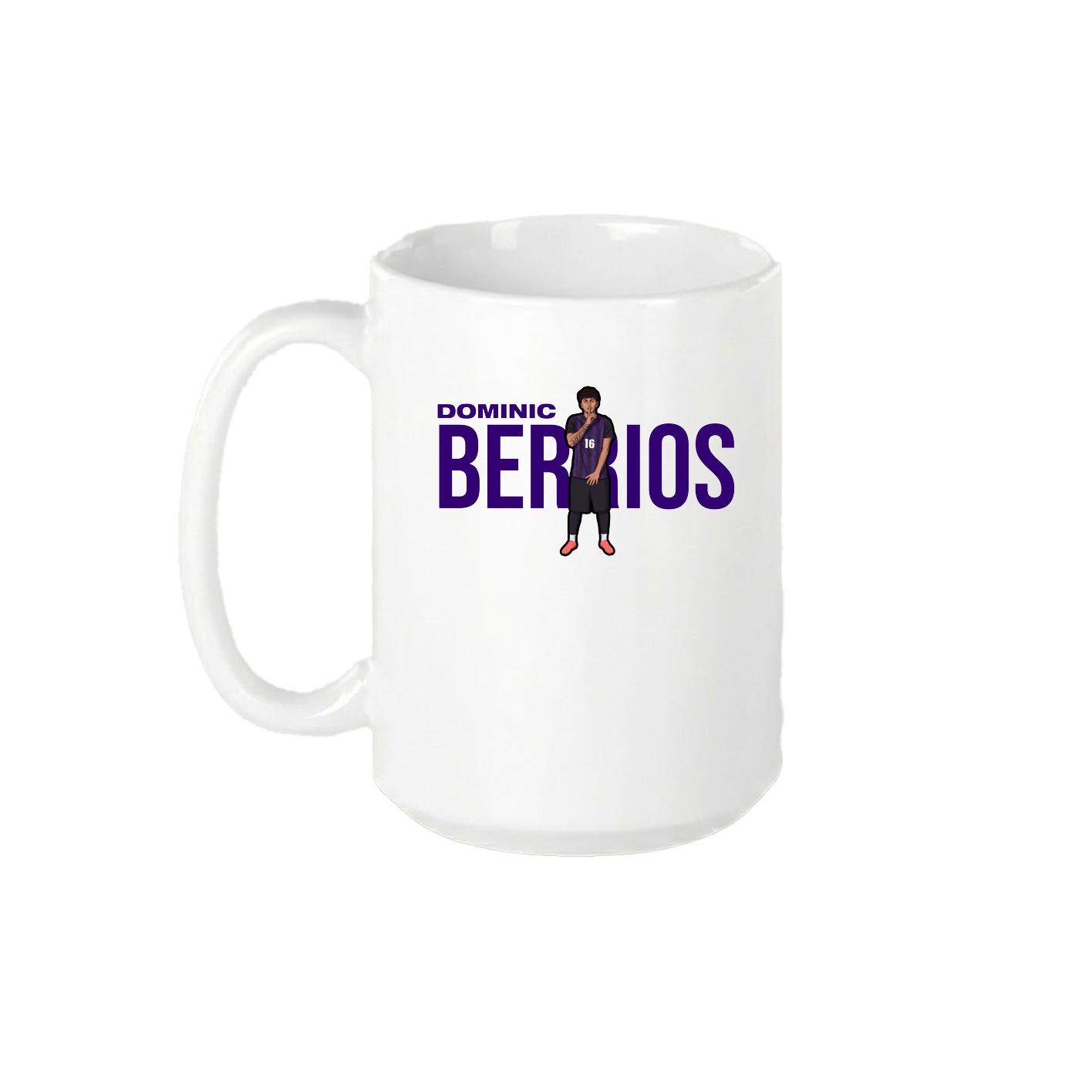 15oz Coffee Mug — Player Name in White