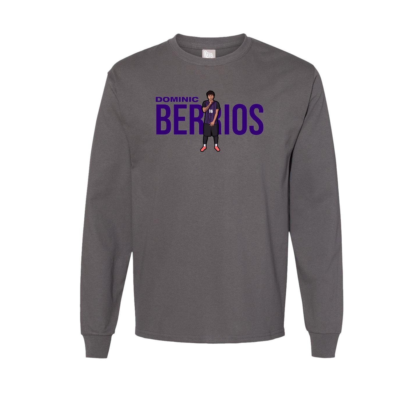 Long Sleeve Tee — Player Name in Grey