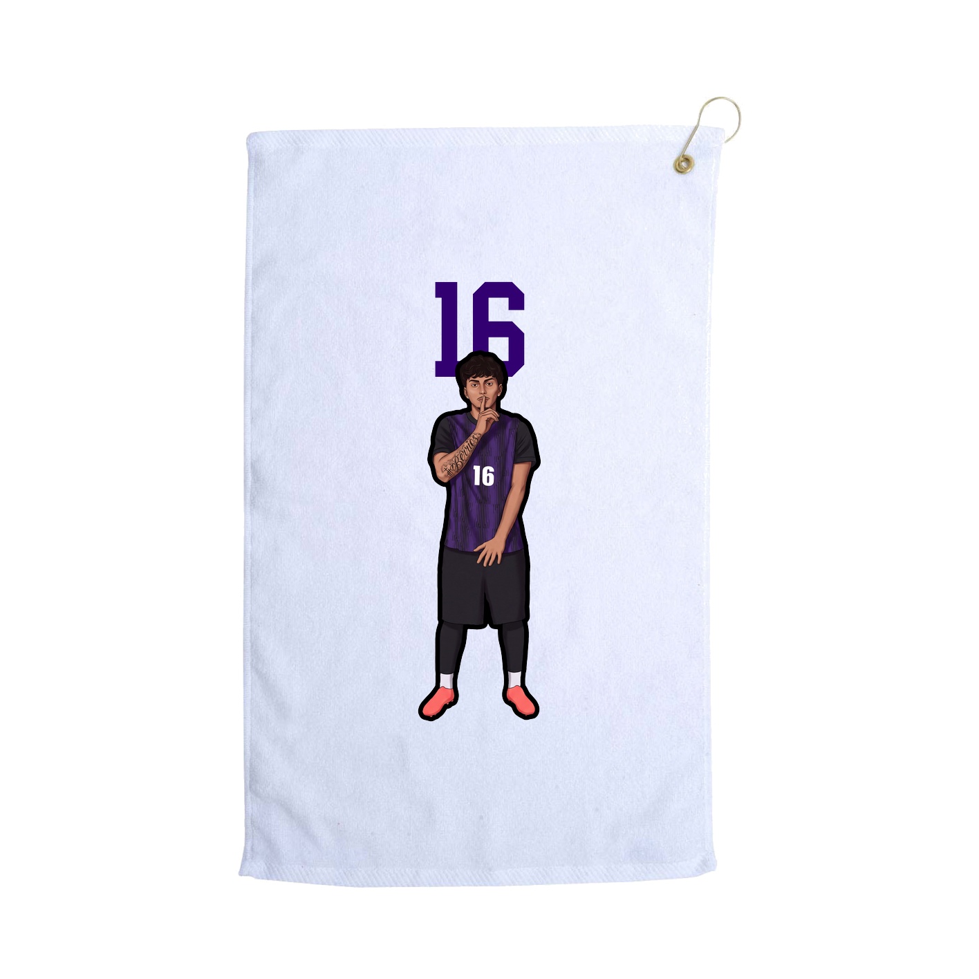 Golf Towel — Number Top in White