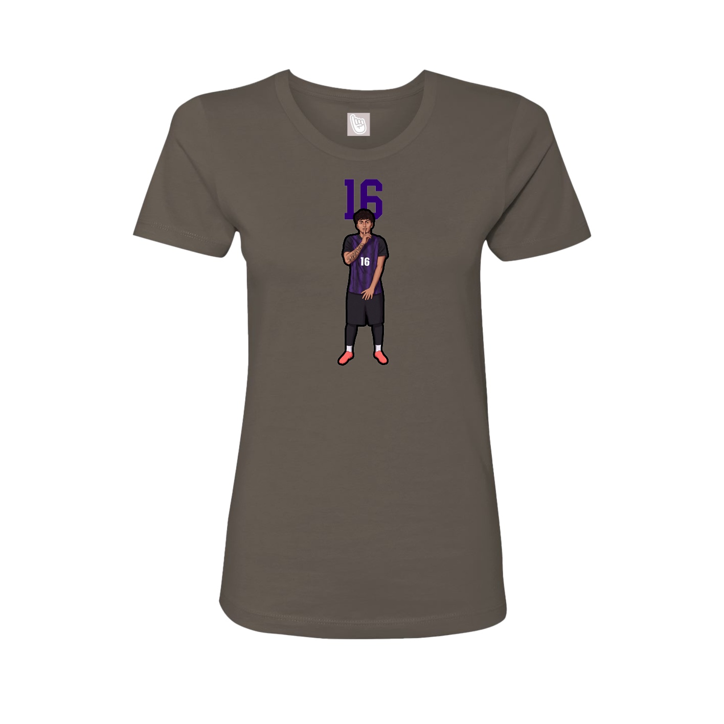 Fitted Women's Tee — Number Top in Grey