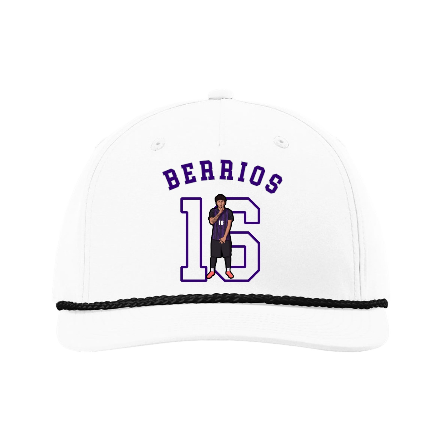 Five-Panel Classic Rope Cap — Shirsey Arch in White