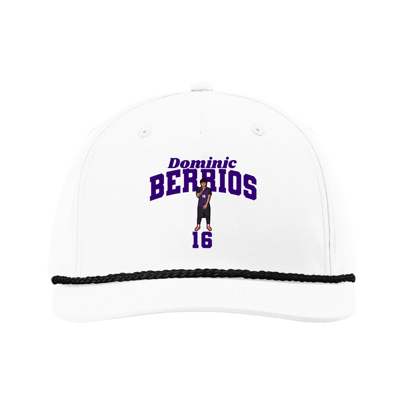 Five-Panel Classic Rope Cap — Signature Arch in White