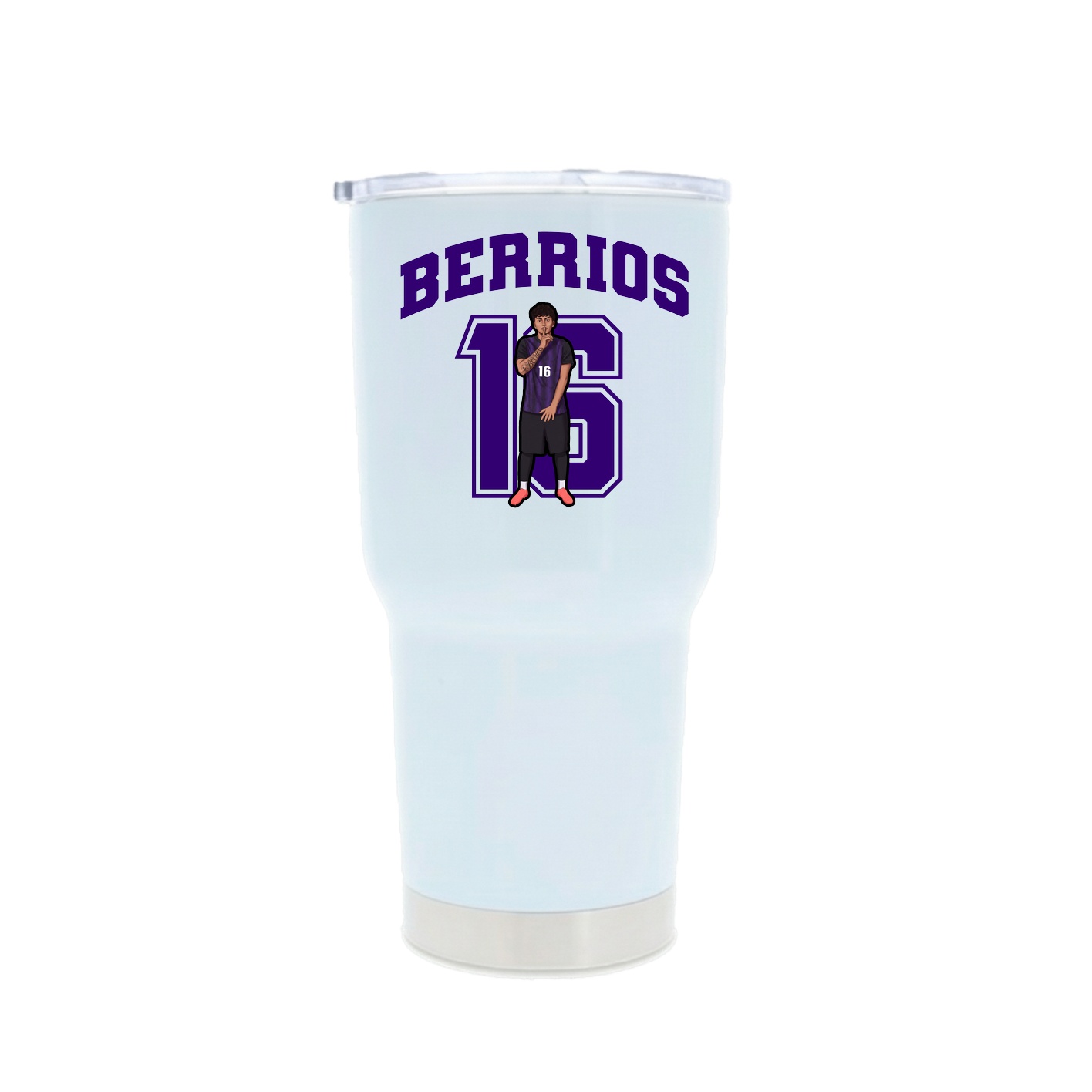 30oz Stainless Steel Tumbler — Number in White