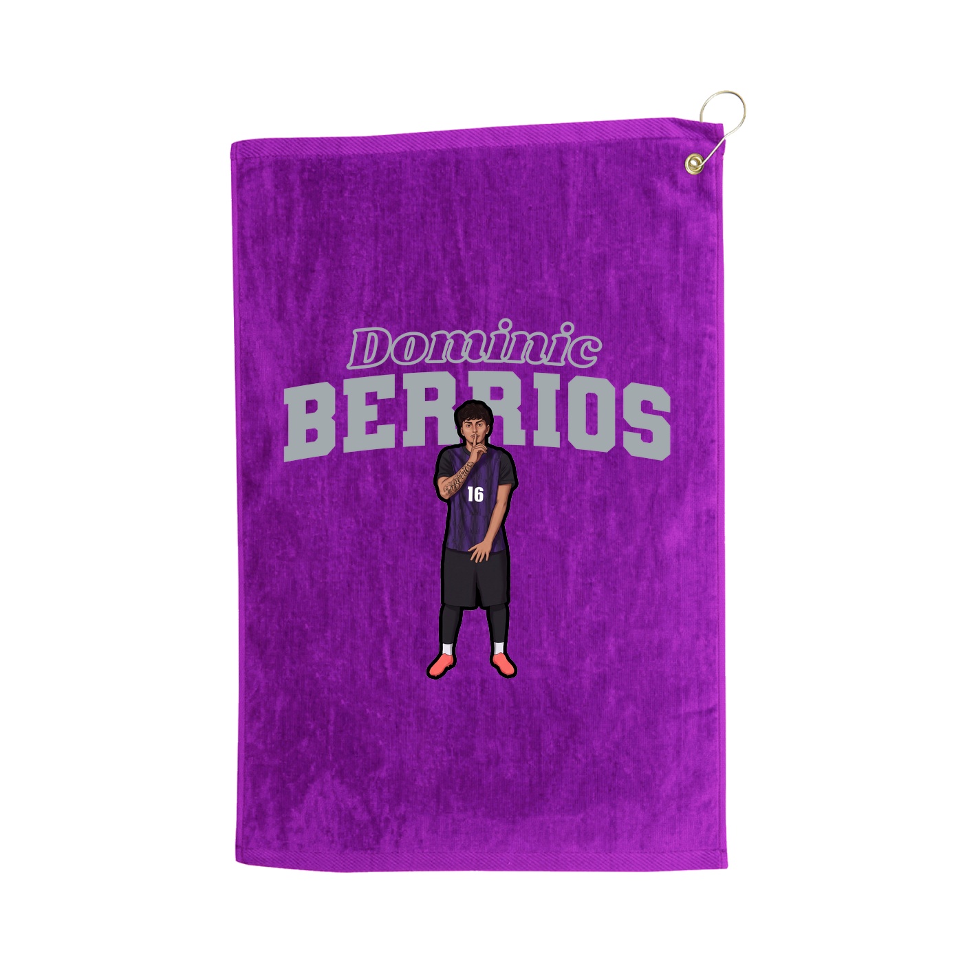 Golf Towel — Name Arch in Purple