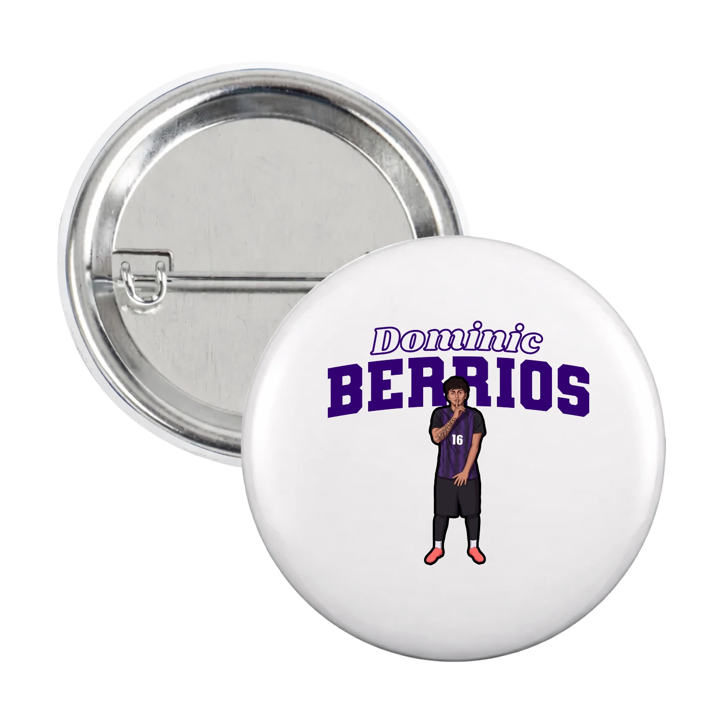 Game Day Button — Name Arch in White