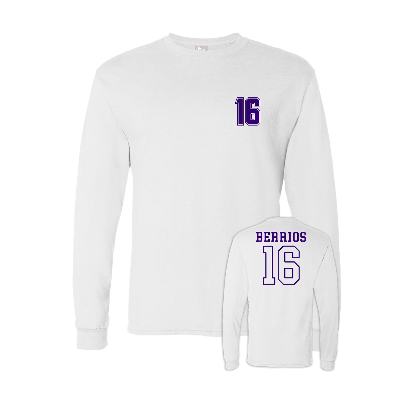 Long Sleeve Tee — Chest Back in White