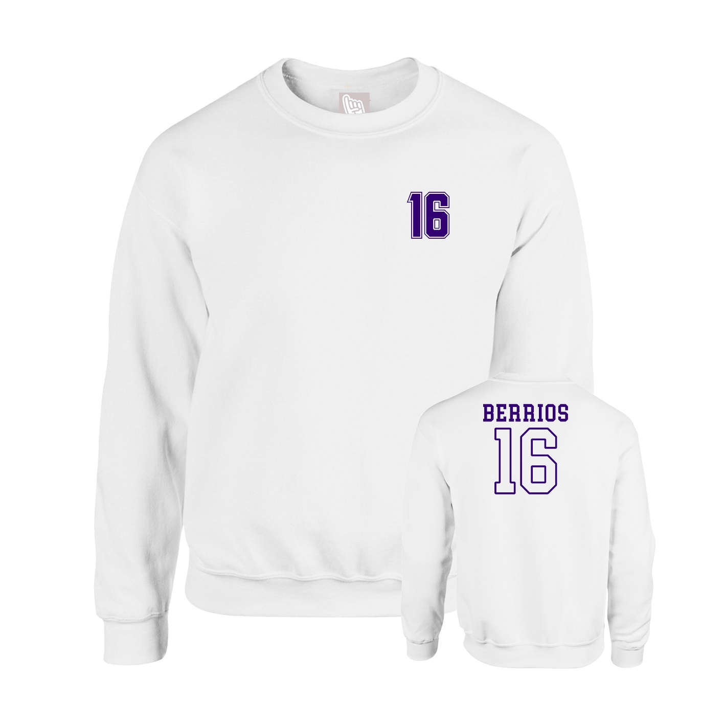 Fleece Crew — Chest Back in White