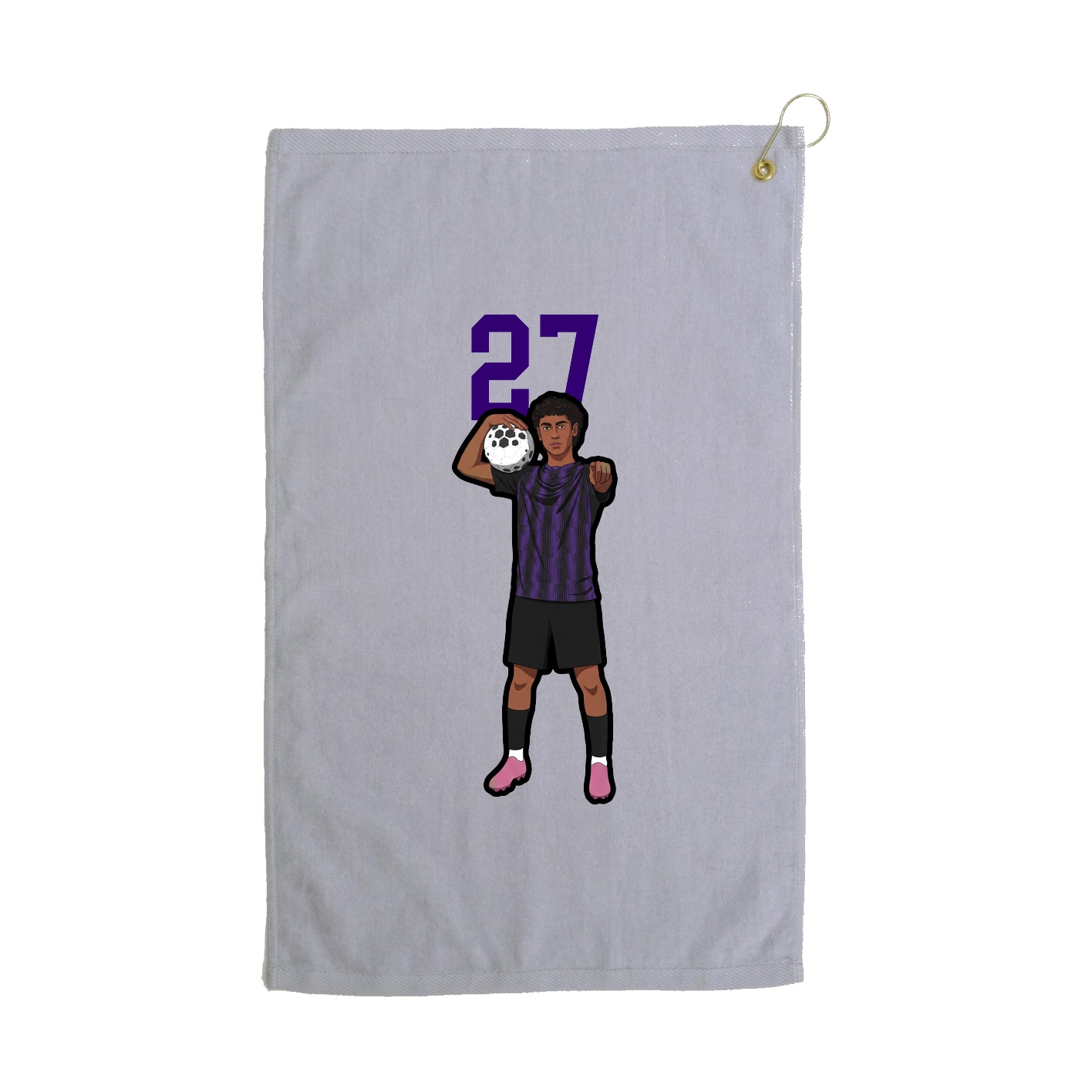 Golf Towel — Number Top in Grey