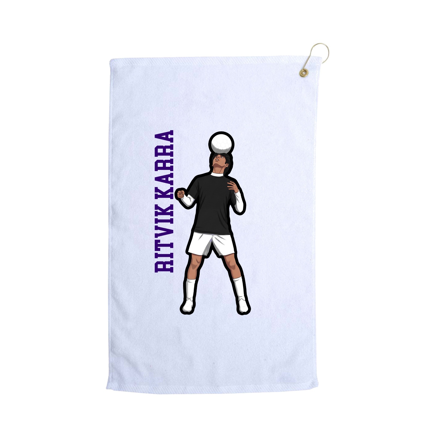 Golf Towel — Name Vertical in White