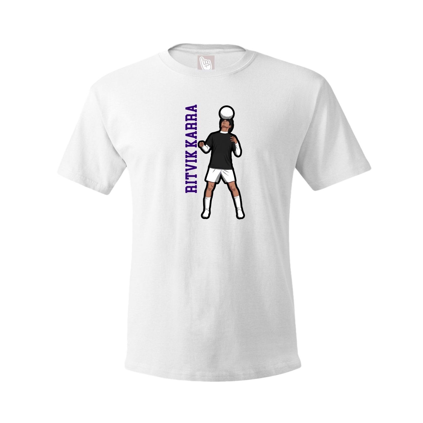 Tee — Name Vertical in White