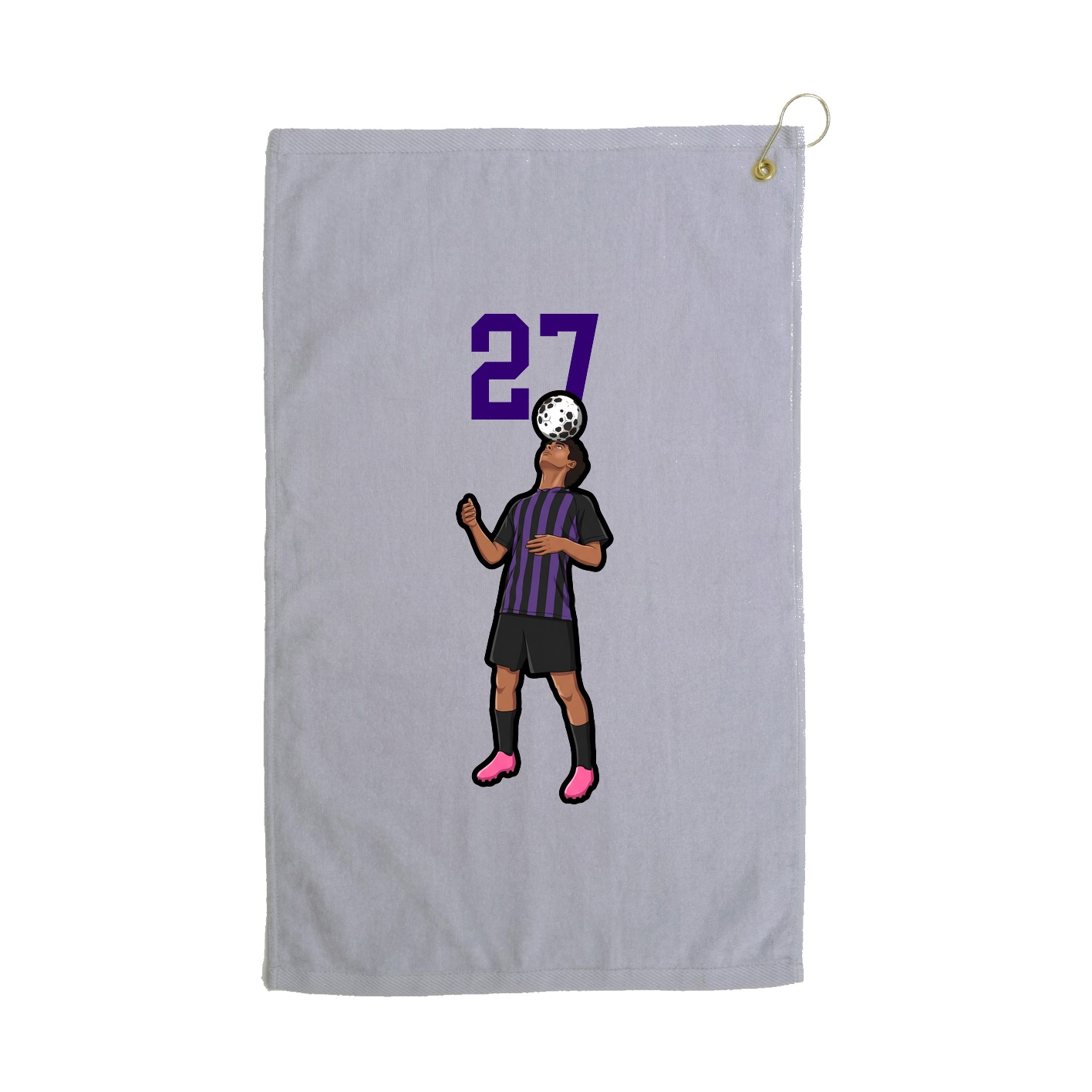 Golf Towel — Number Top in Grey