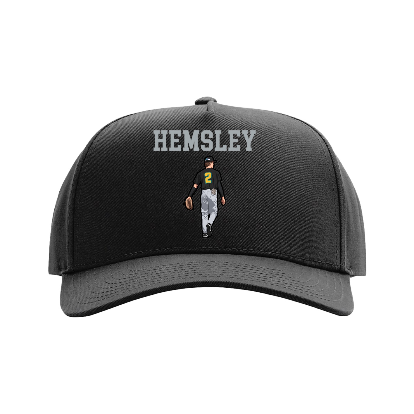 Full Fabric Five-Panel Champ Cap — Shirsey in Black