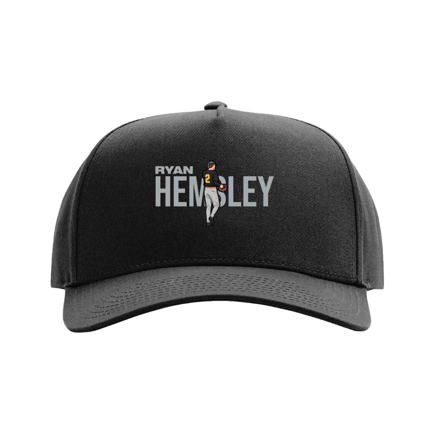 Full Fabric Five-Panel Champ Cap — Player Name in Black