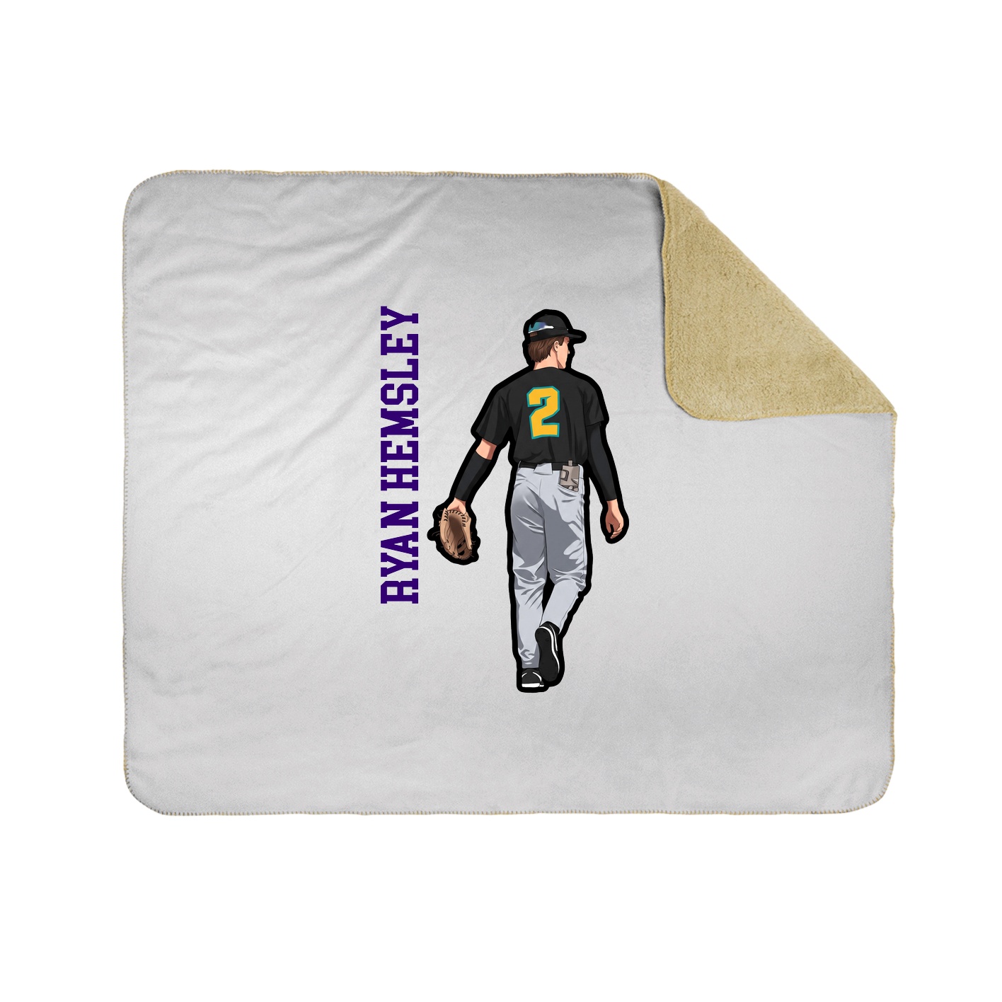 Throw Blanket — Name Vertical in White