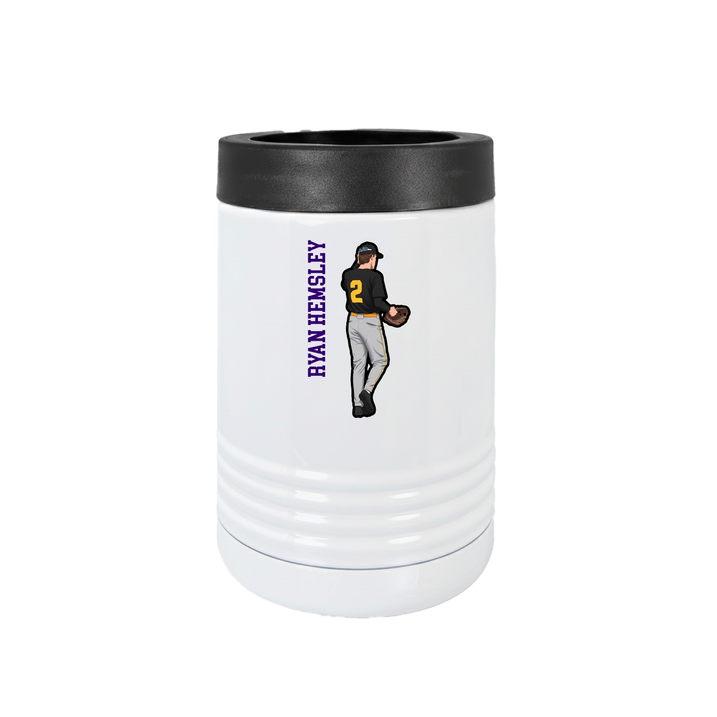 Beverage Holder — Name Vertical in White