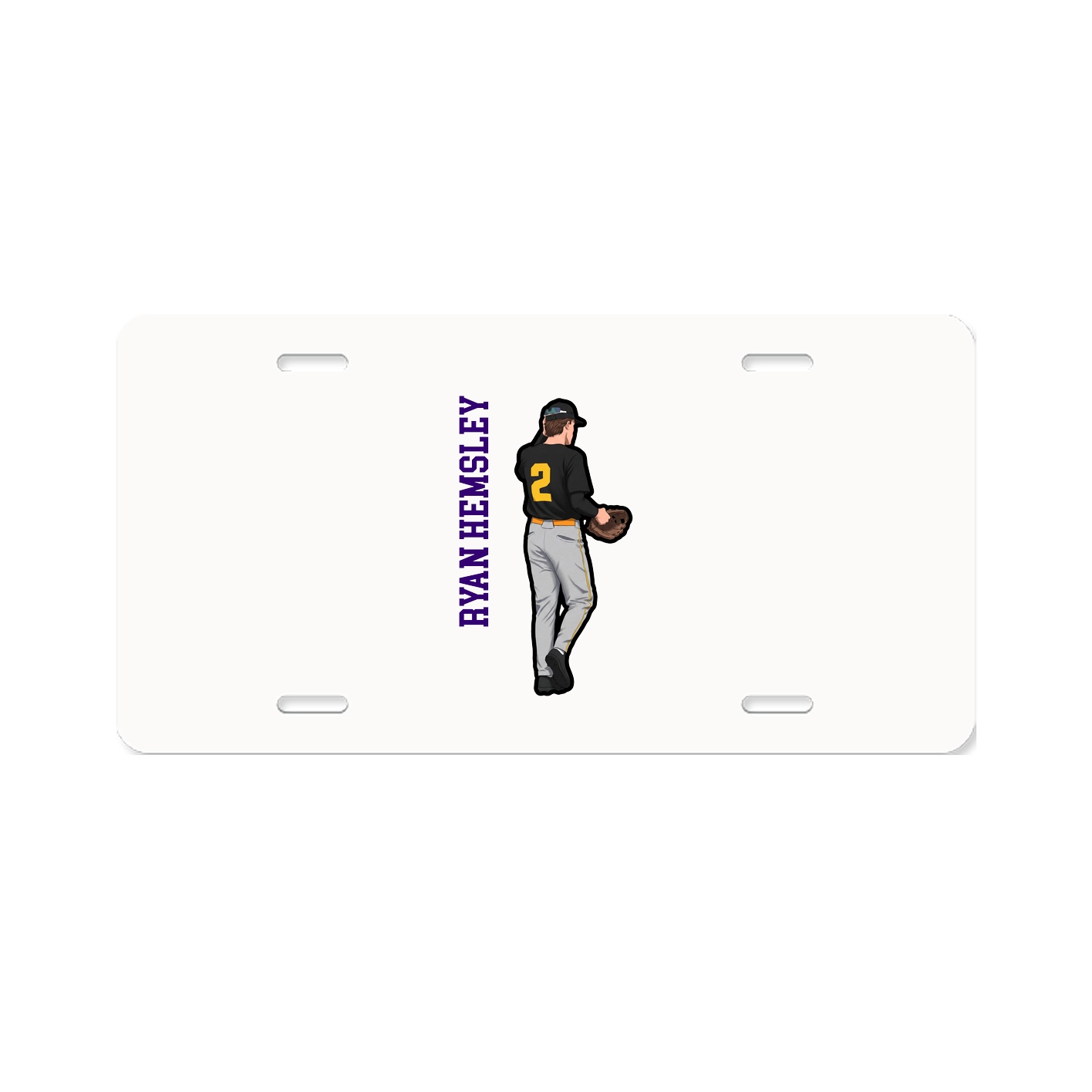 License Plate — Name Vertical in Classic