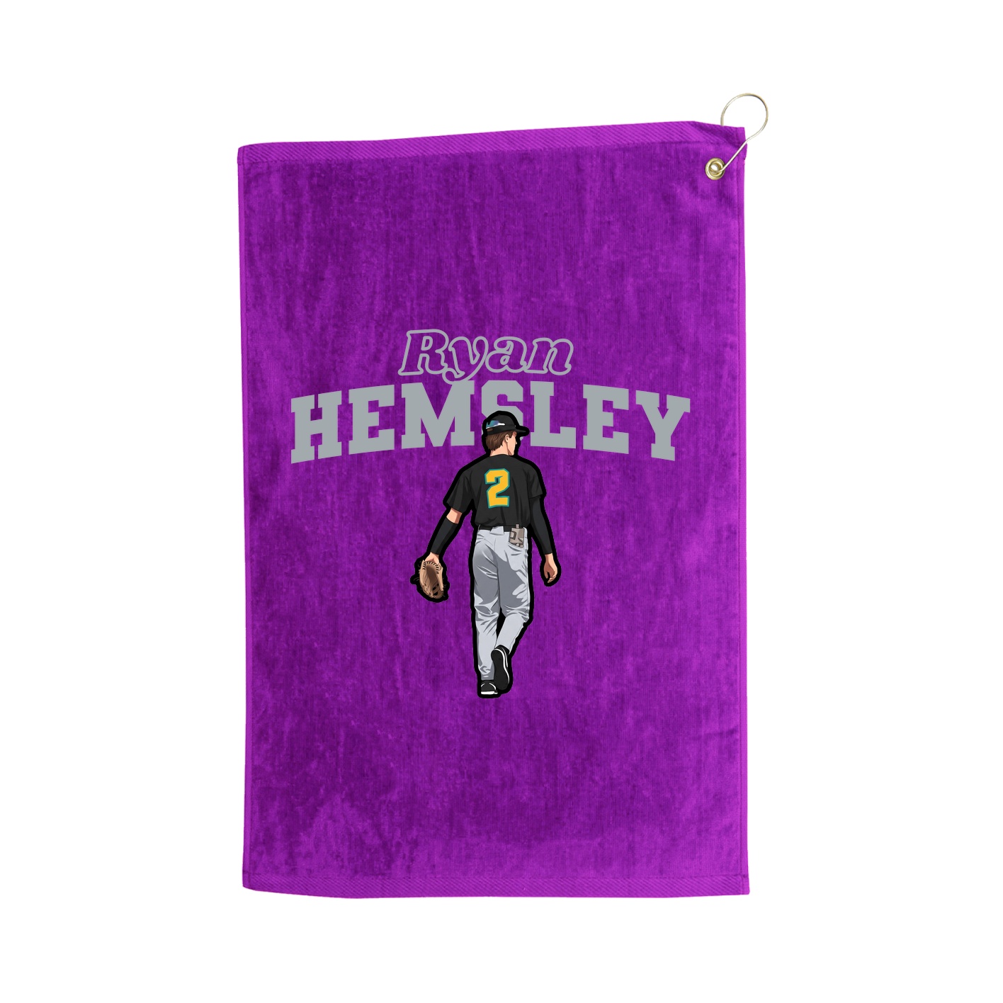 Golf Towel — Name Arch in Purple