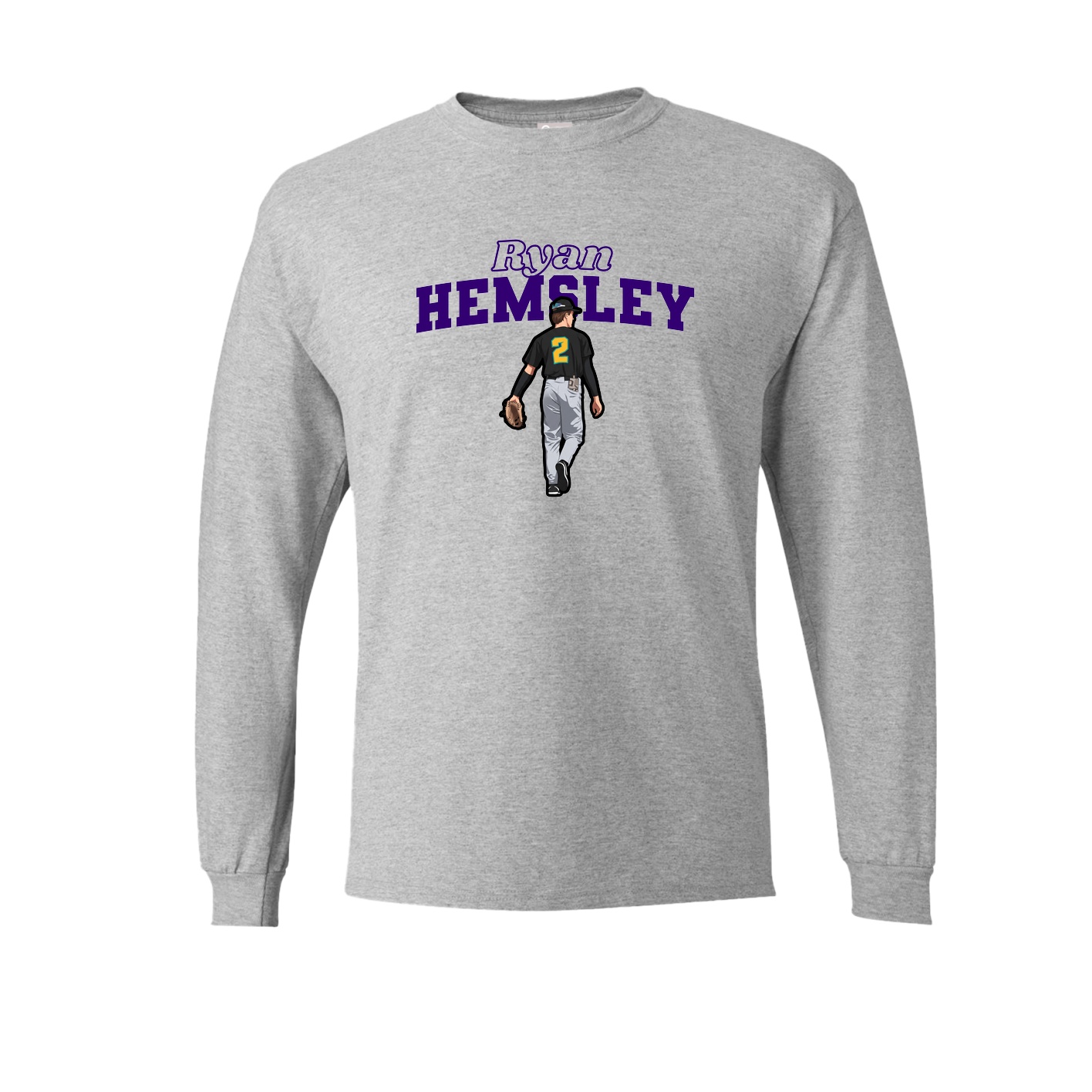 Long Sleeve Tee — Name Arch in Grey