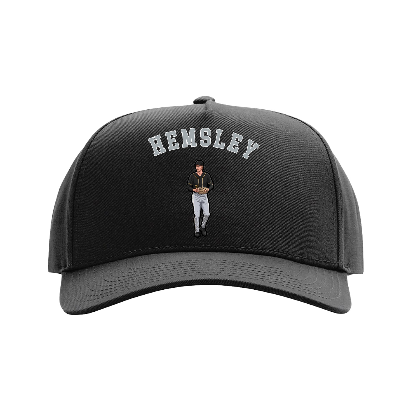 Full Fabric Five-Panel Champ Cap — Shirsey Arch in Black