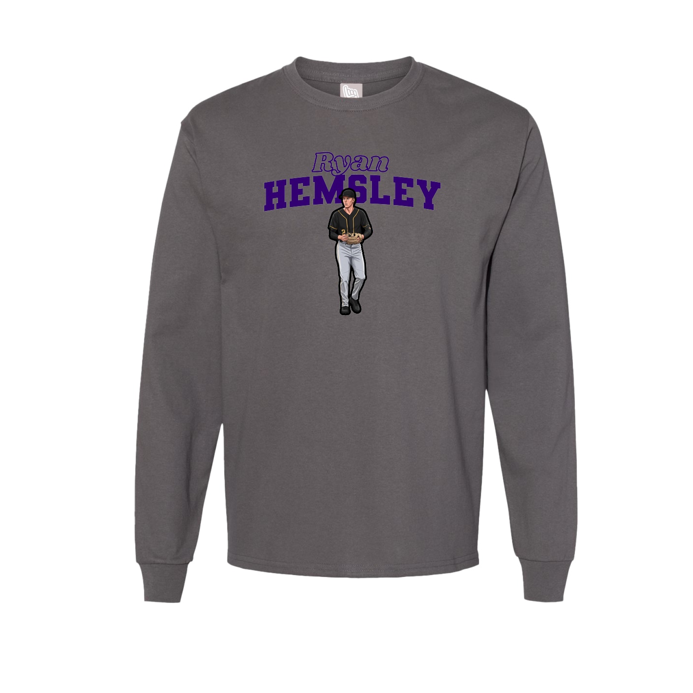 Long Sleeve Tee — Name Arch in Grey