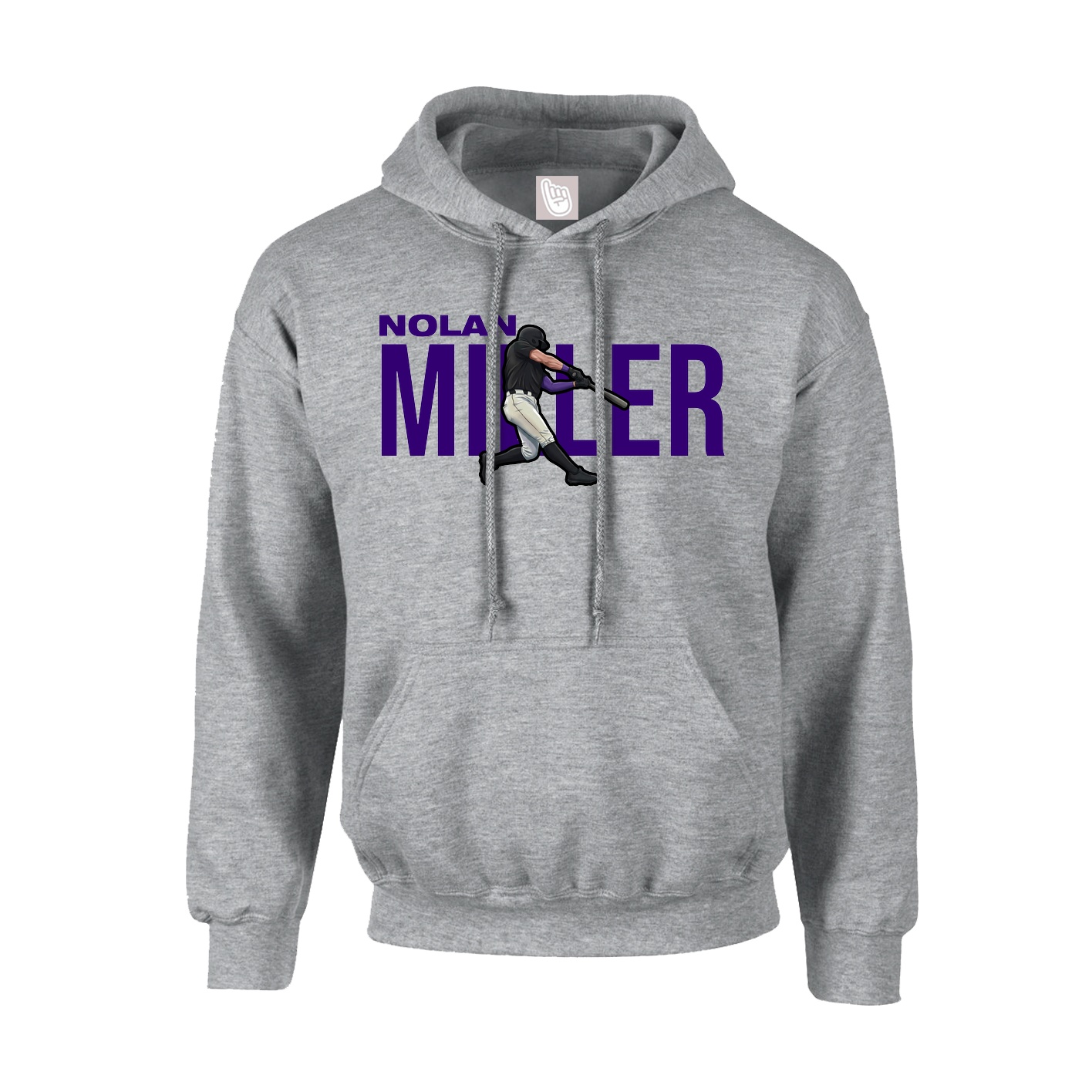 Youth Hoodie — Player Name in Grey