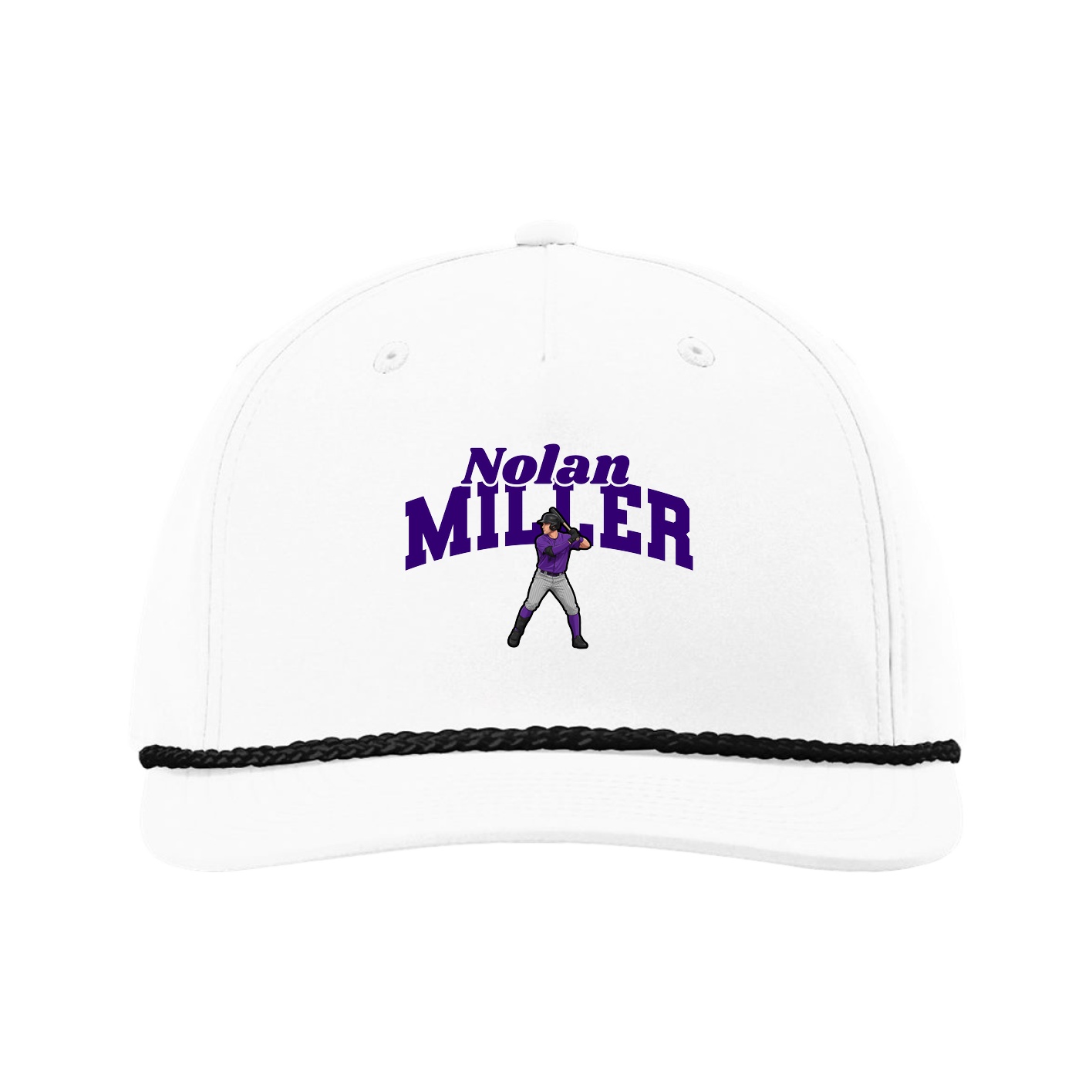 Five-Panel Classic Rope Cap — Signature Arch in White