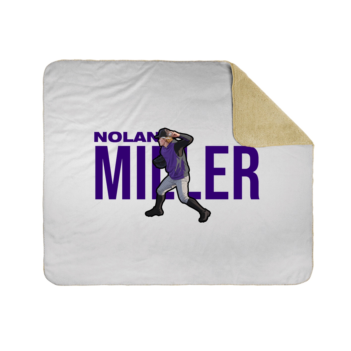 Throw Blanket — Player Name in White