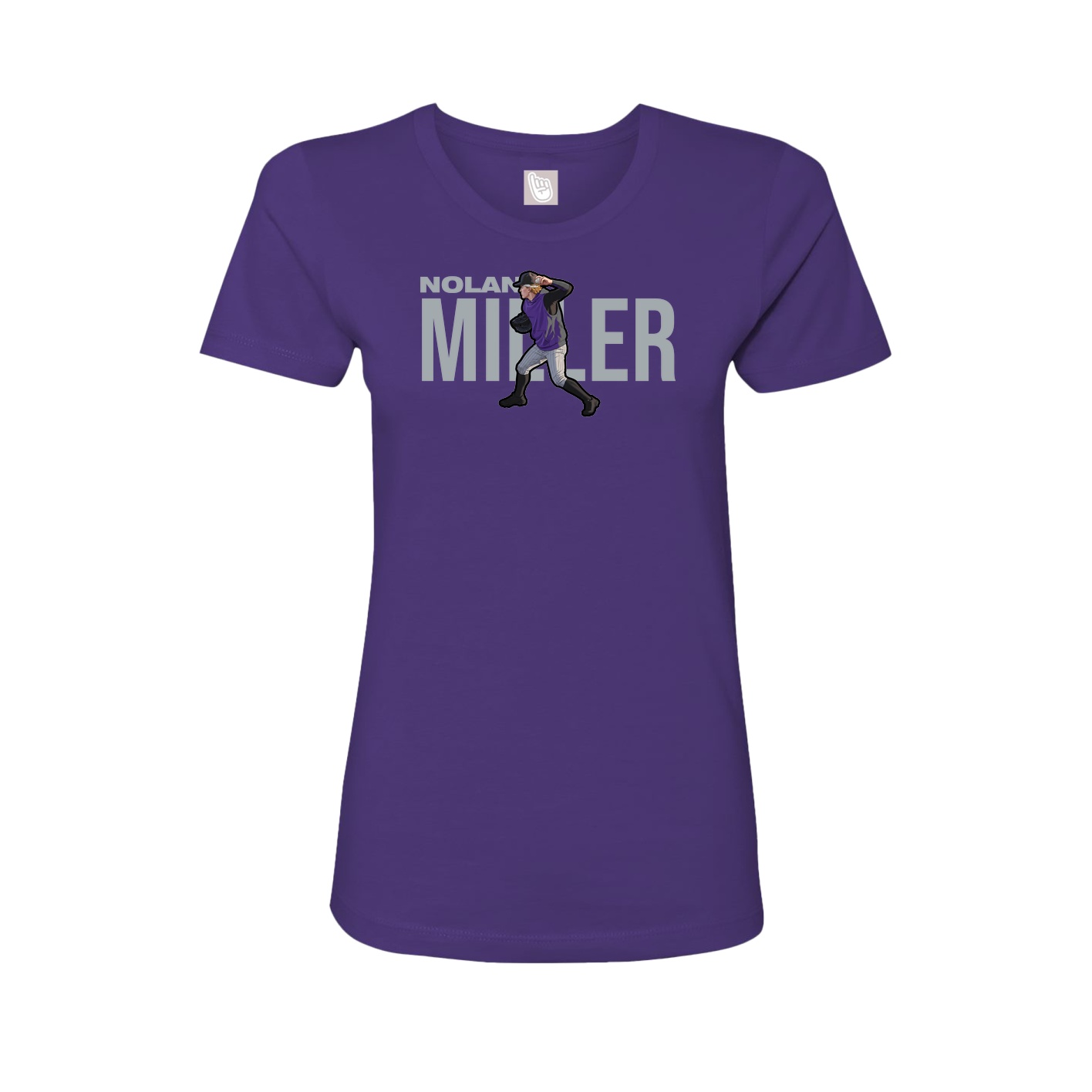 Fitted Women's Tee — Player Name in Purple