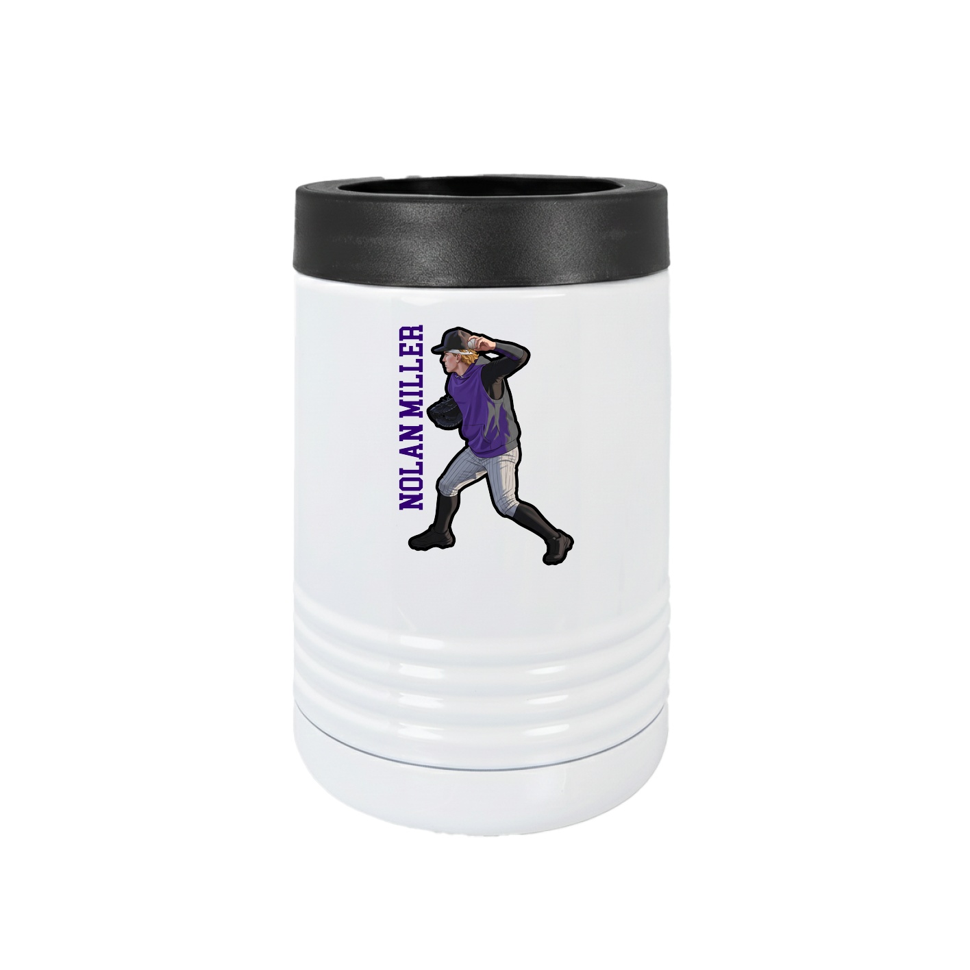 Beverage Holder — Name Vertical in White