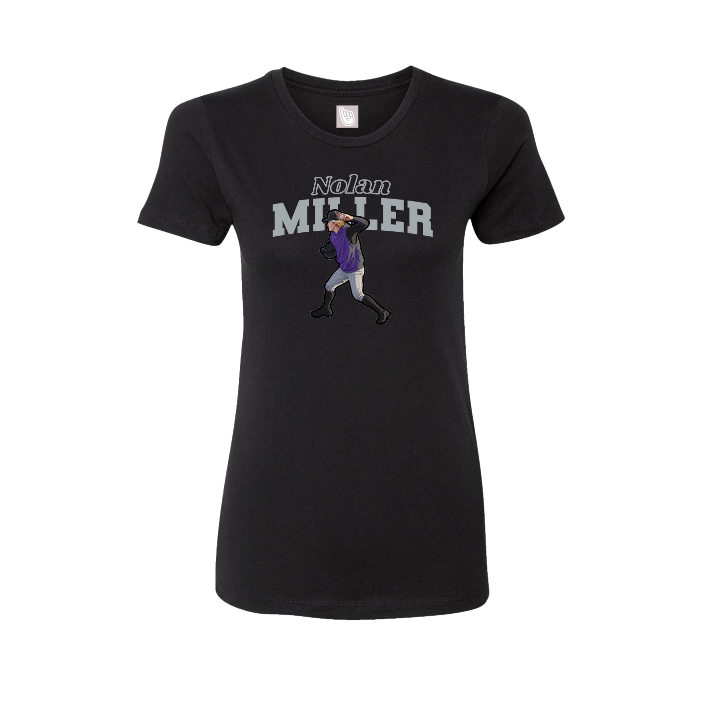 Fitted Women's Tee — Name Arch in Black