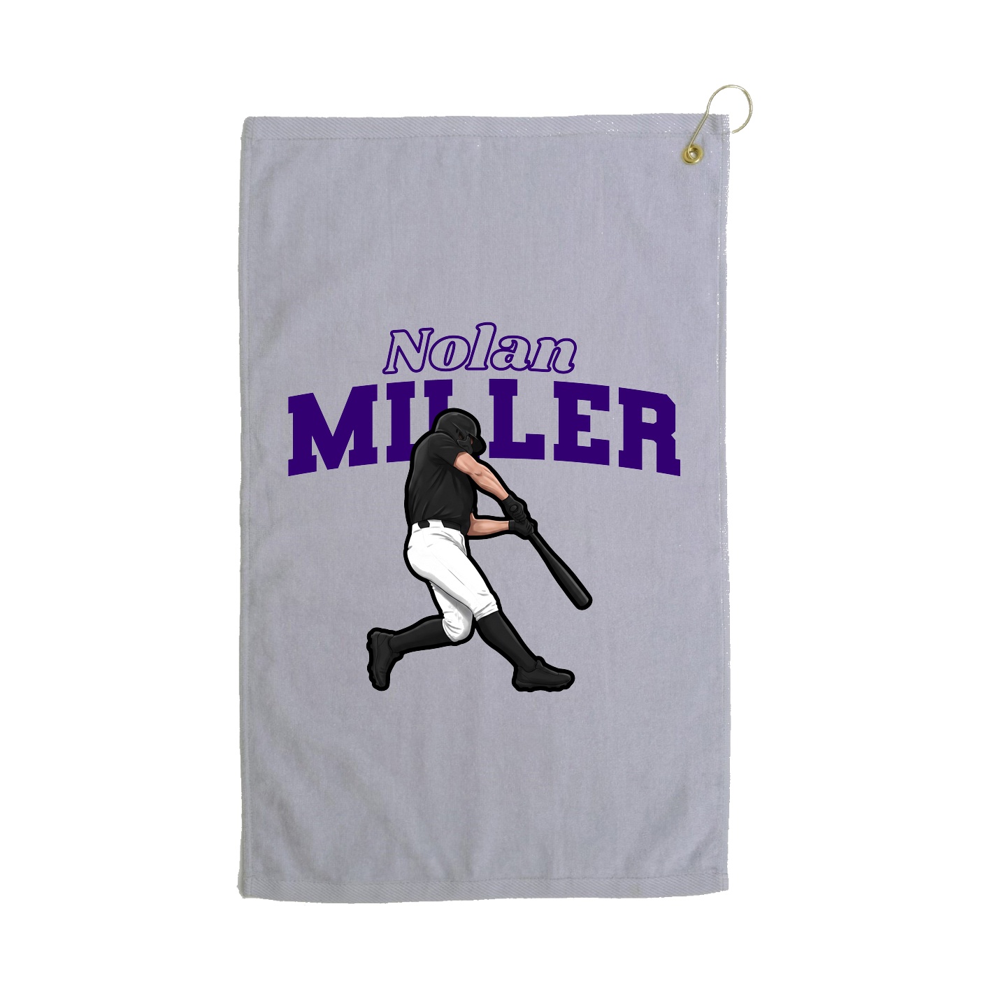 Golf Towel — Name Arch in Grey