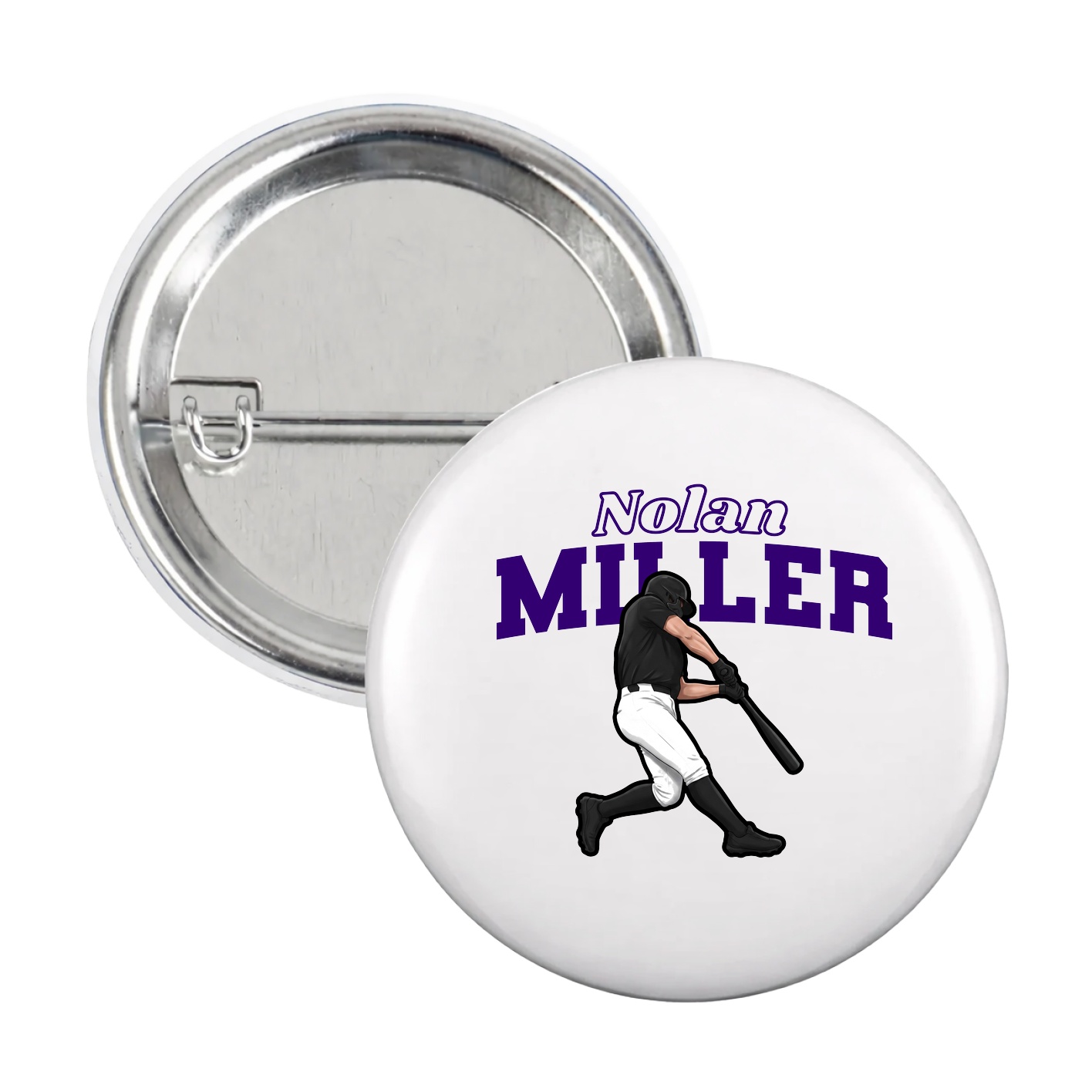 Game Day Button — Name Arch in White