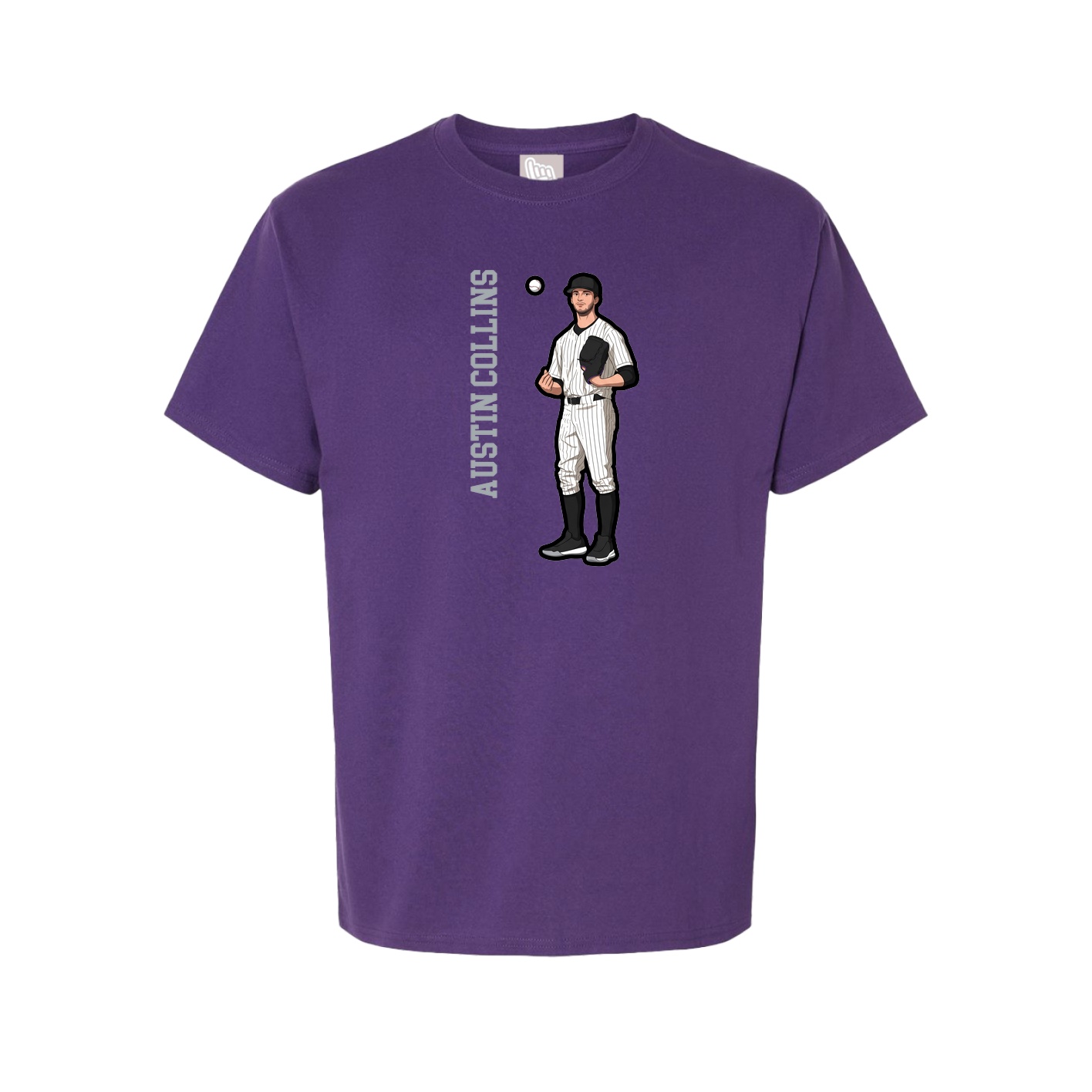Tee — Name Vertical in Purple