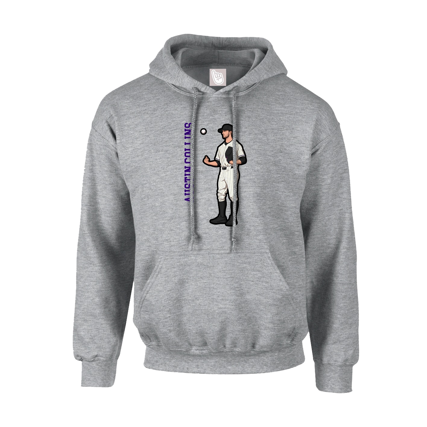 Youth Hoodie — Name Vertical in Grey