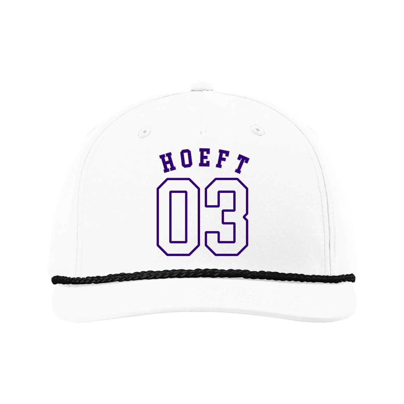 Five-Panel Classic Rope Cap — Shirsey Arch in White