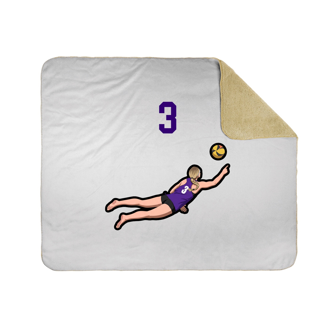 Throw Blanket — Number Top in White