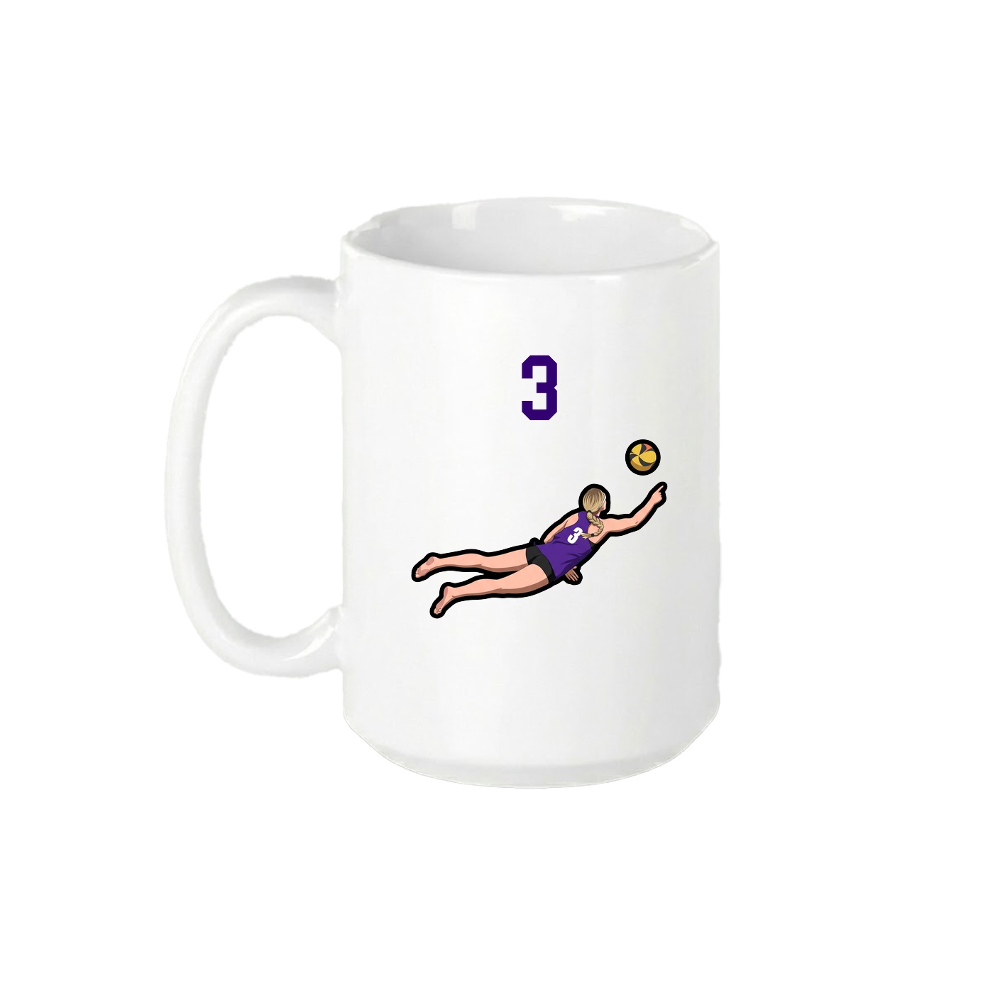15oz Coffee Mug — Number Top in White
