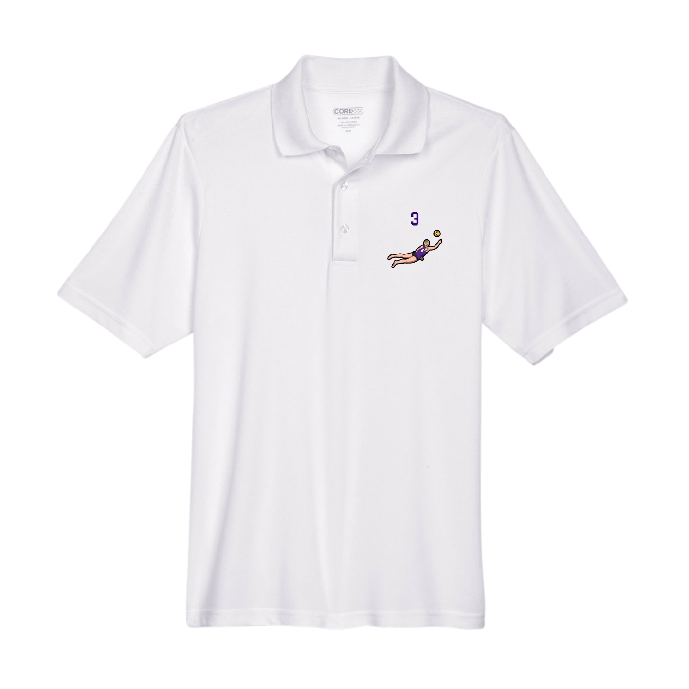 Performance Polo — Number Top in White