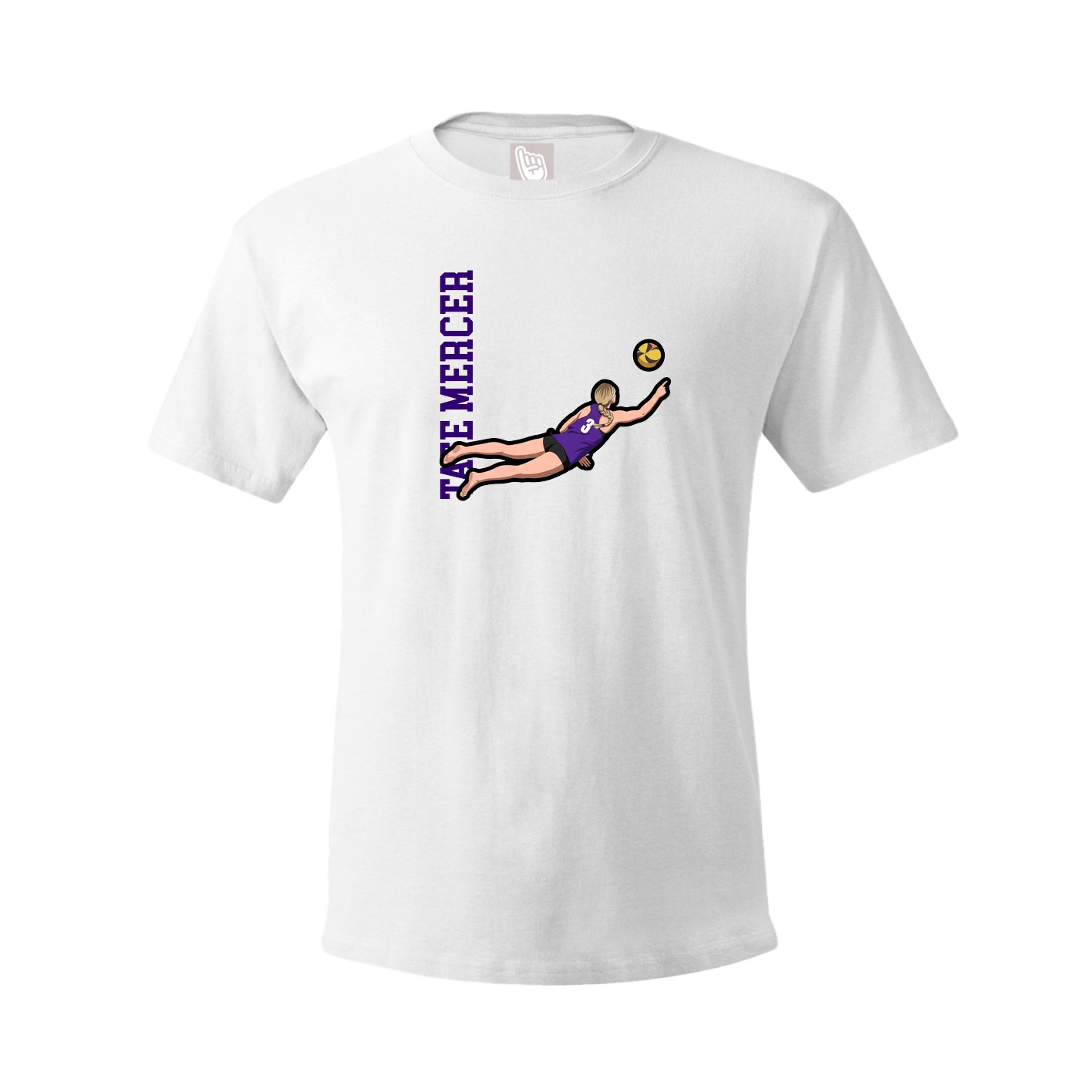 Youth Tee — Name Vertical in White