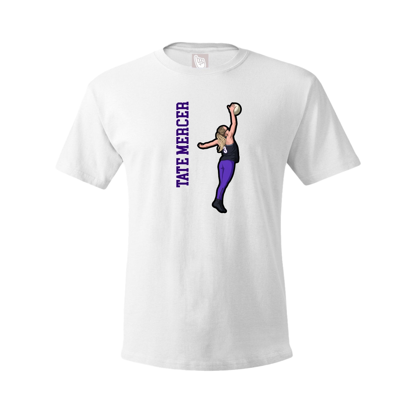 Tee — Name Vertical in White