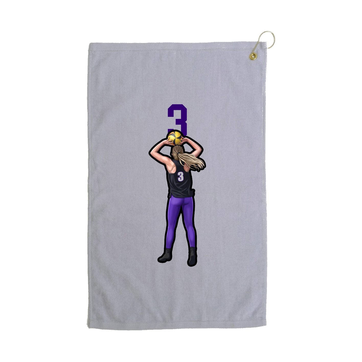 Golf Towel — Number Top in Grey