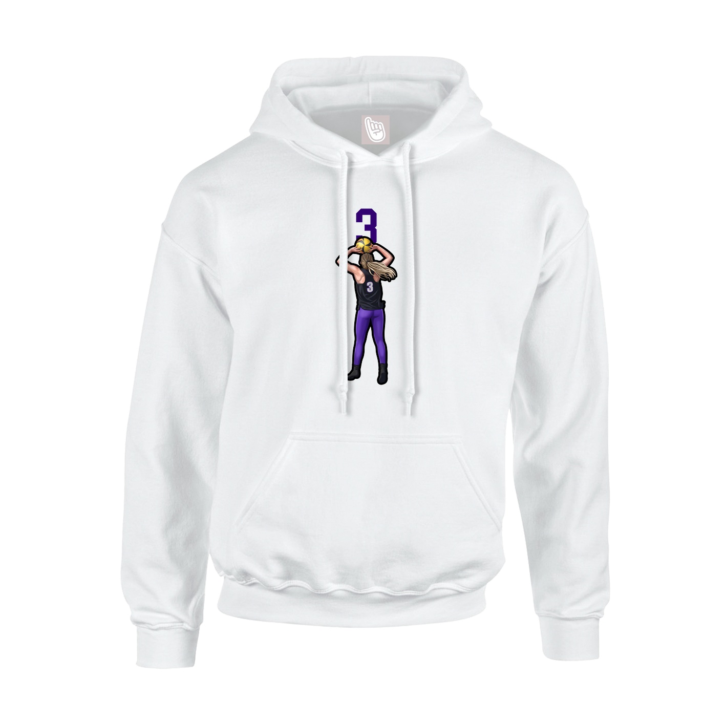 Hoodie — Number Top in White