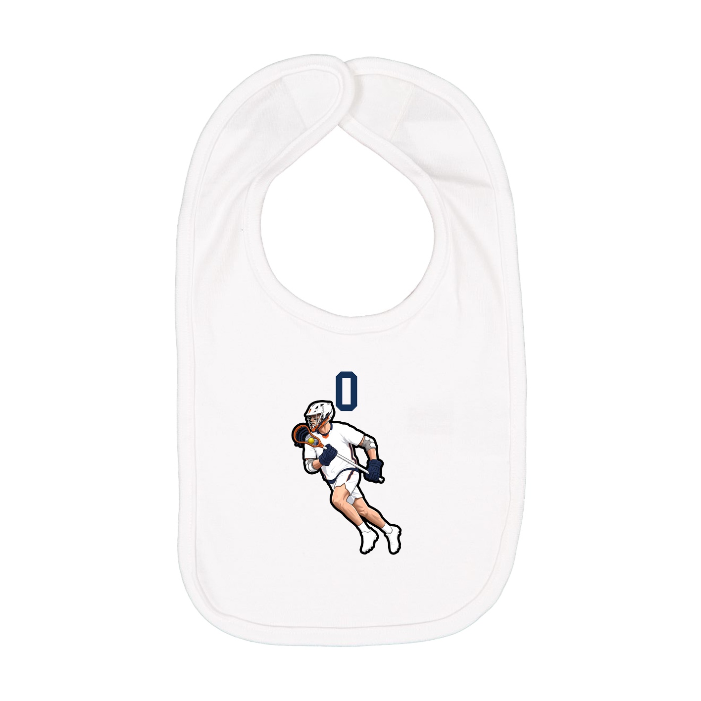 Infant Bib — Number Top in White