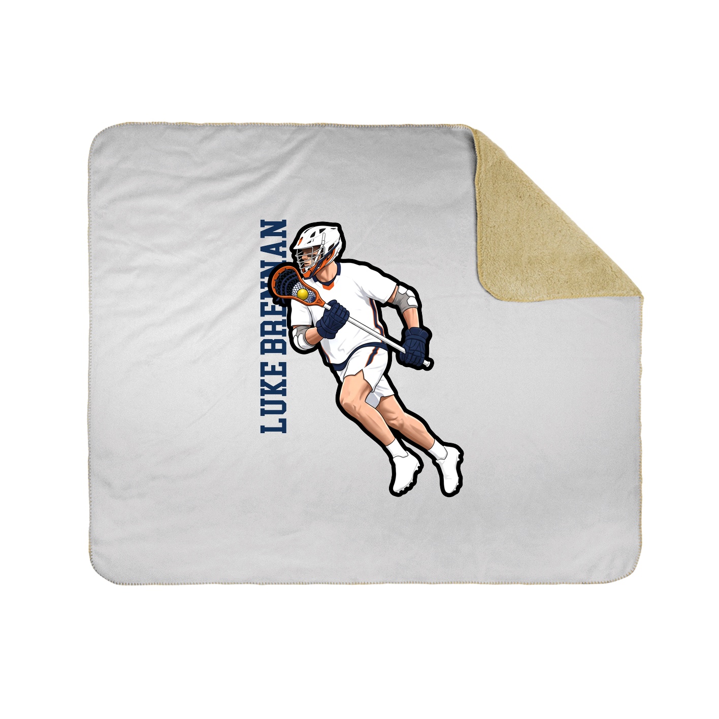 Throw Blanket — Name Vertical in White
