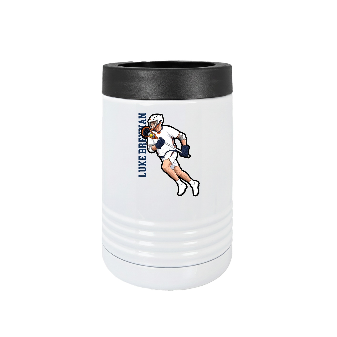 Beverage Holder — Name Vertical in White