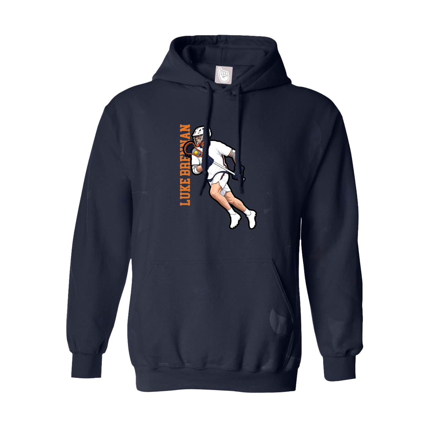 Youth Hoodie — Name Vertical in Navy