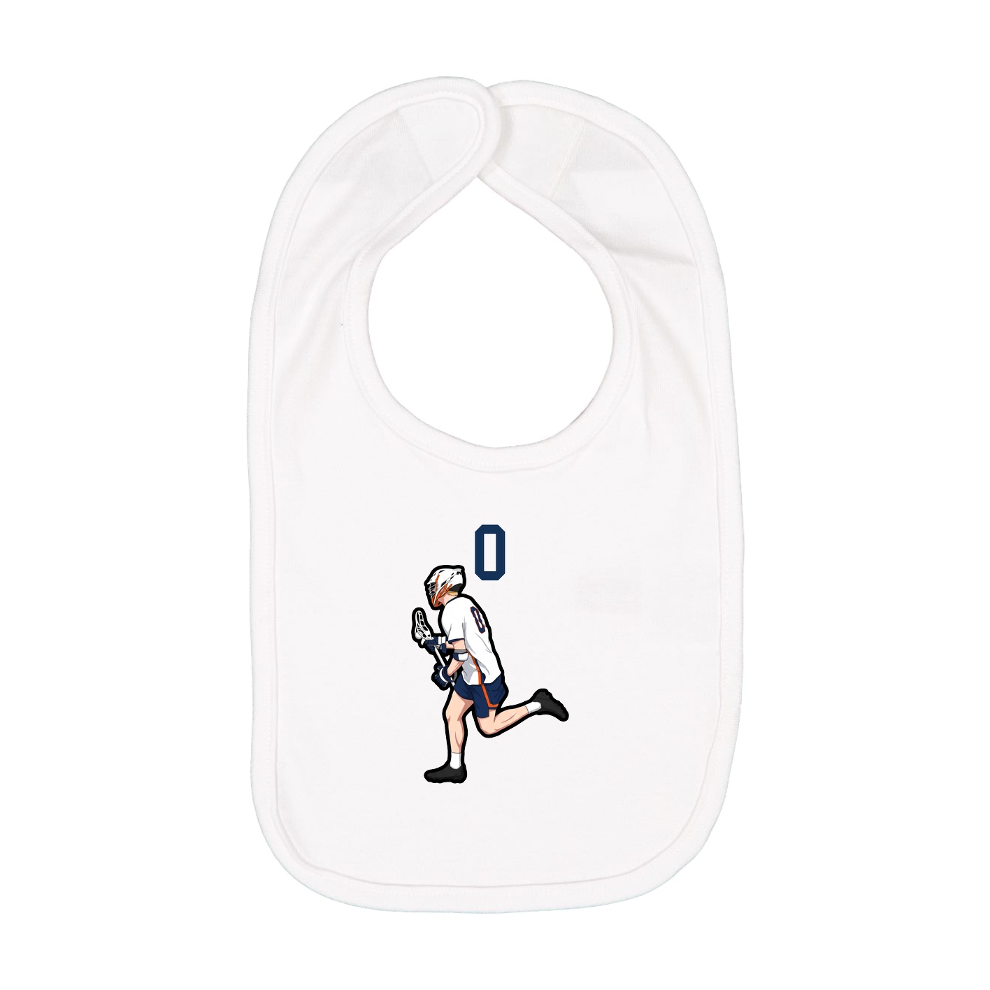 Infant Bib — Number Top in White