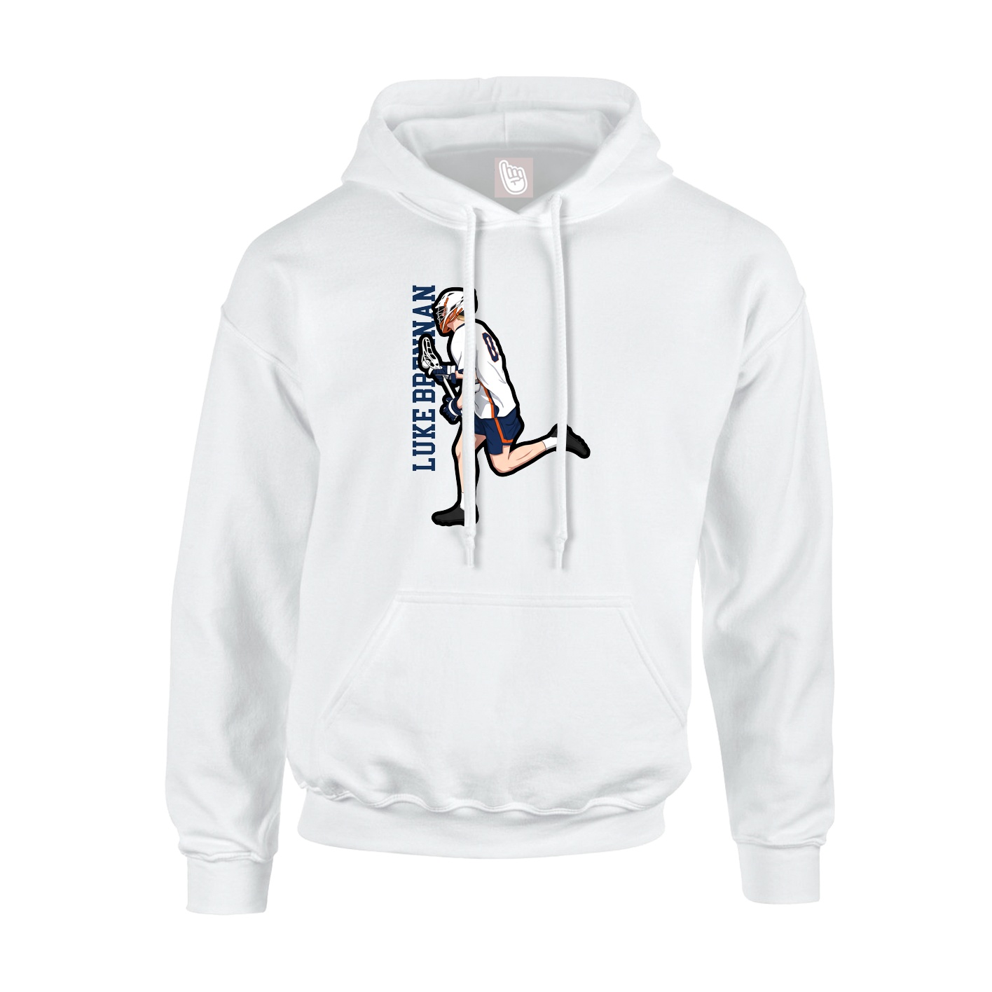 Youth Hoodie — Name Vertical in White