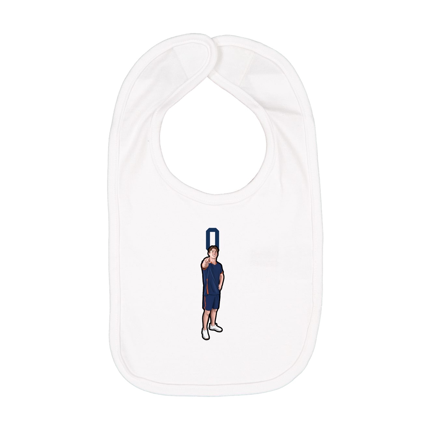 Infant Bib — Number Top in White