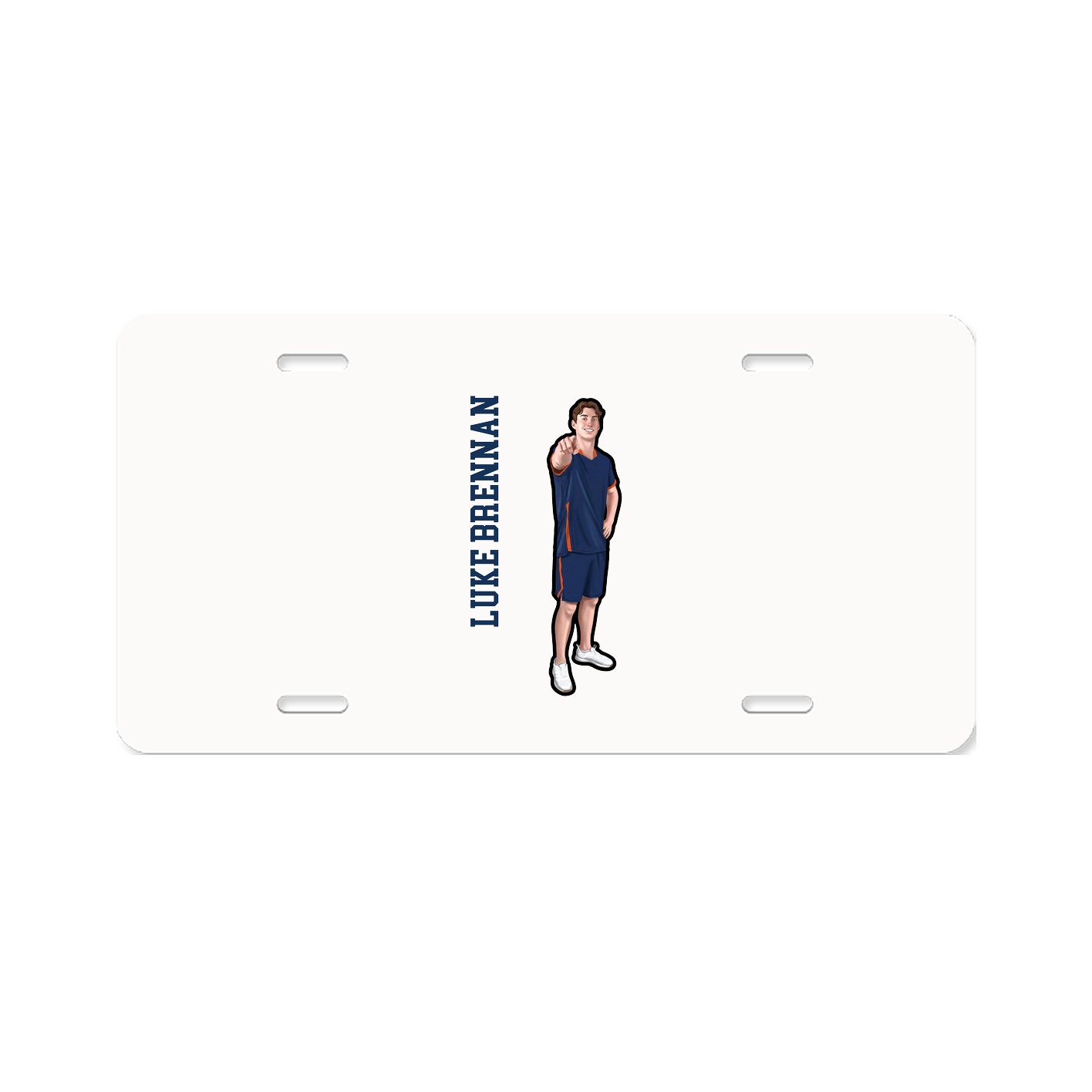 License Plate — Name Vertical in Classic